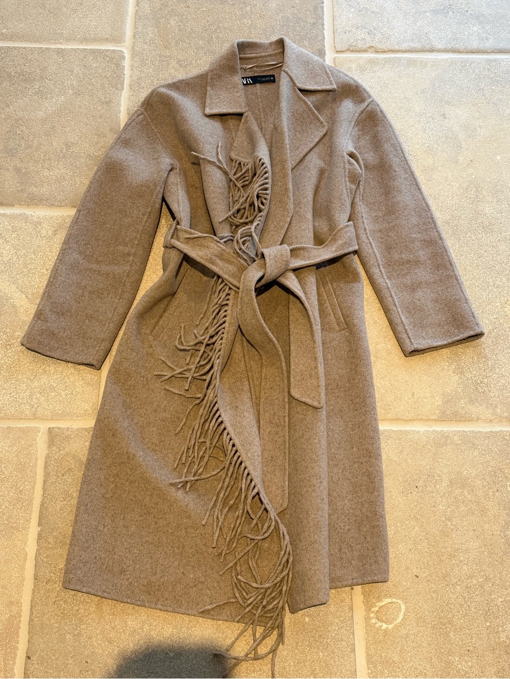 Zara fringe wool coat S